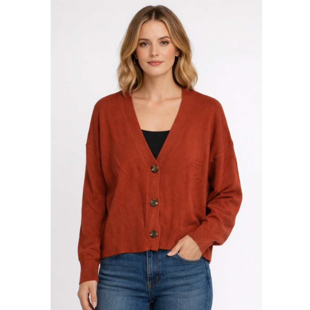 Stitch Fix Fortune + Ivy Button Front Oversized Cardigan Sweater Small - Picture 2 of 7